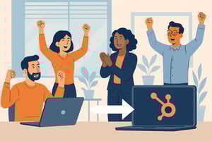 team di marketing che finalmente aumenta la produttivit copiando i workflow di Hubspot da un account allaltro solo immagini nessun testo-1